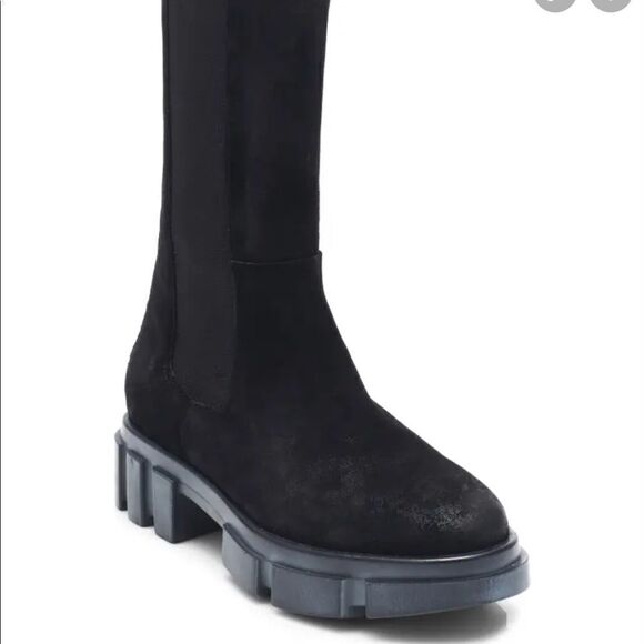 Free People Brooks Chelsea Boots Black Suede Lug Sole US 7 - Picture 5 of 11